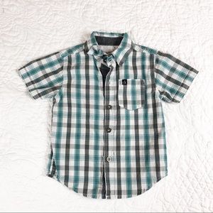 CALVIN KLEIN boy 18M shirt, button front, plaid